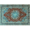 thumbnail image 1 of Ahgly Company Indoor Rectangle Medallion Light Blue Traditional Area Rugs, 2' x 3', 1 of 4