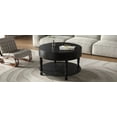 thumbnail image 5 of 31.5'' Round Coffee Table with Storage Flip Top, Modern 2-Tier Circle Center Tables with Adjustable Feet, Accent Side Coffee Table for Living Room, Black, 5 of 7