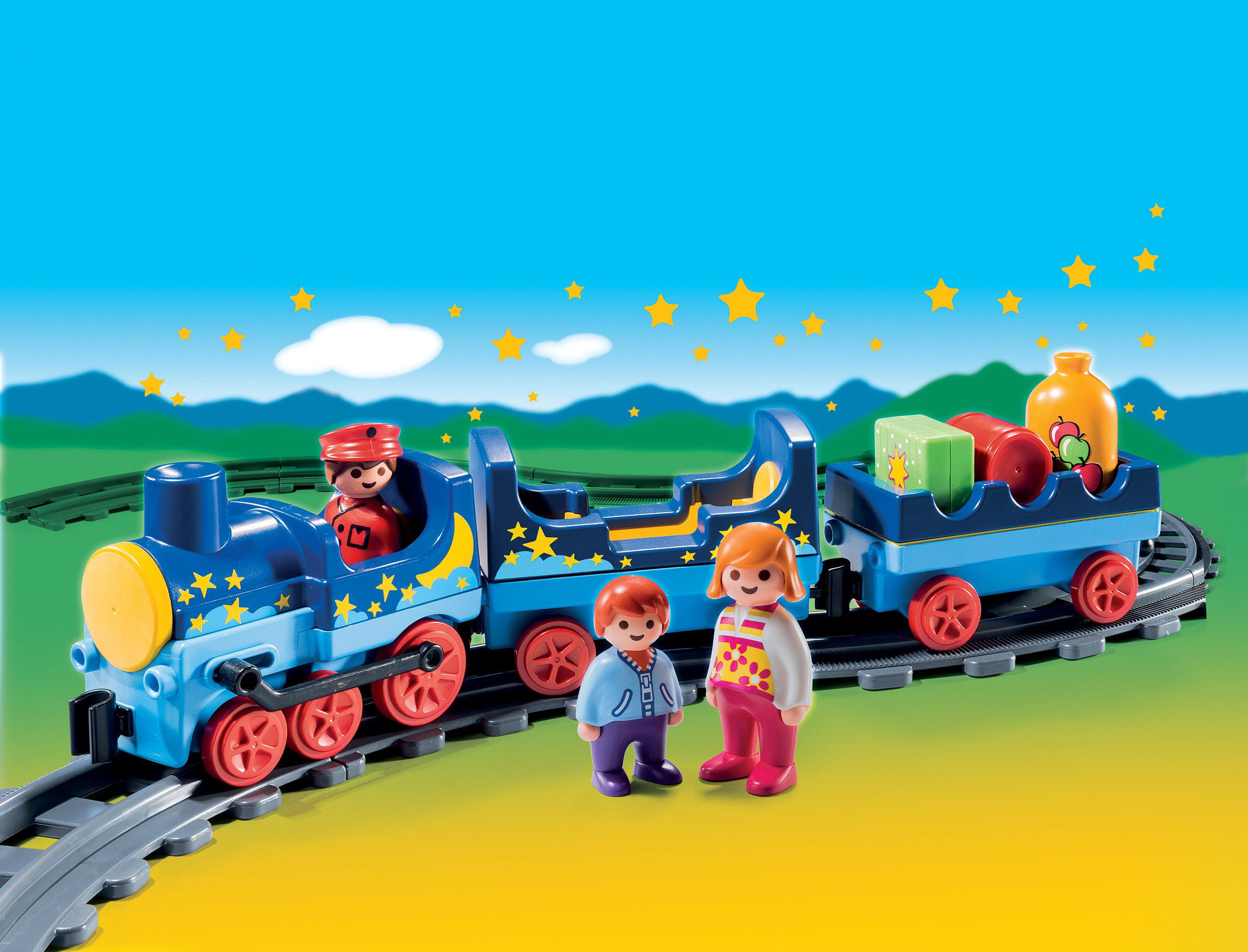 Playmobil 1.2.3 Night Train with Track Set 6880 - ToyWiz