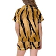 thumbnail image 4 of Kids Girls Tiger Pattern Printed Short Sleeve Button Down Pajamas Shorts Set Sleepwear Outfits Clothes, 4 of 4