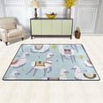 thumbnail image 3 of SKYSONIC Llama Cactus Pattern Area Rug Carpet for Living Room Bedroom 48"x63" Light Weight Polyester Fabric, 3 of 6