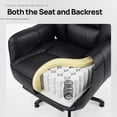 thumbnail image 4 of GOOSEA Office Chair with Swivel-Out Armrests, Criss Cross Chair with Pocket Spring Seat Cushion and Backrest, Executive Desk Chair with Ergonomic Headrest and Footrest, Black, 4 of 7