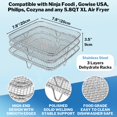 thumbnail image 2 of 3-Tier Air Fryer Rack with Clip & Brush – 8" Stackable Dehydrator Racks for 4.2–5.8 QT Air Fryers – Stainless Steel Grill Tray, 2 of 7