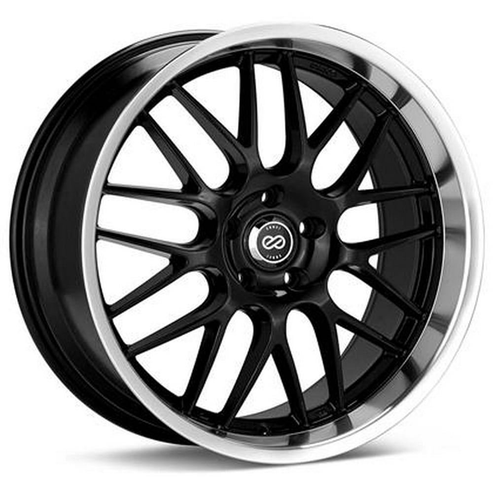 Enkei Lusso 18x7.5 5x114.3 42mm Black w/ Matchined Lip Wheel 4698756542BK