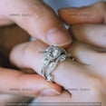 thumbnail image 4 of Ring Jewels 3.15 CT Round Cut Lab Created Diamond Bridal Wedding Ring Set Real 925 Sterling Silver, 4 of 5