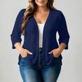 thumbnail image 6 of akafmk Plus Size Cardigan for Women 3/4 Sleeve Cardigan Open Front Solid Color Casual Drape Lightweight Cardigan Fall Tops, Size 5XL, 6 of 7