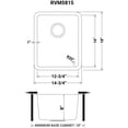 thumbnail image 2 of Ruvati Rvm5815 Modena 15" Undermount Single Basin 16 Gauge Stainless Steel Bar Sink, 2 of 7