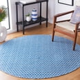 thumbnail image 2 of SAFAVIEH Montauk Corrine Geometric Cotton Area Rug, Ivory/Blue, 6' x 6' Round, 2 of 8