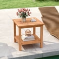 thumbnail image 2 of Gymax 2-Tier Patio Acacia Wood Side Table w/Slatted Tabletop Storage Shelf for Garden, 2 of 10