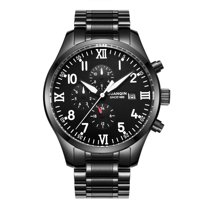 GUANQIN Men Analog Display Automatic Self-Winding Mechanical Stainless Steel and Leather Wrist Watch Chronograph Day Date Luminous Waterproof Clock Man Scratch-Resistant Sapphire Crystal Mirror