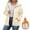 Beige, variant on Fleece Lined Jacket for Women 2025 Winter Oversized Long Sleeve Plain Zip Up Hooded Coat with Pockets Outerwear
