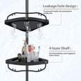 thumbnail image 3 of Shower Caddy,Shower Caddy Tension Pole with 4 ABS Baskets,Shower Storage Shelf 56 to 125 Inch Adjustable Stainless for Bathroom Black, 3 of 4