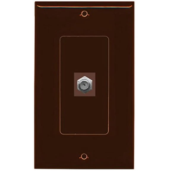 RiteAV Coax Wall Plate 1 Gang Decorative - Brown