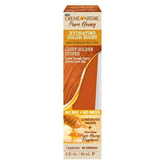 Creme Of Nature Pure Honey Hydrating Color Boost Semi-Permanent Hair Color - Light Golden Copper
