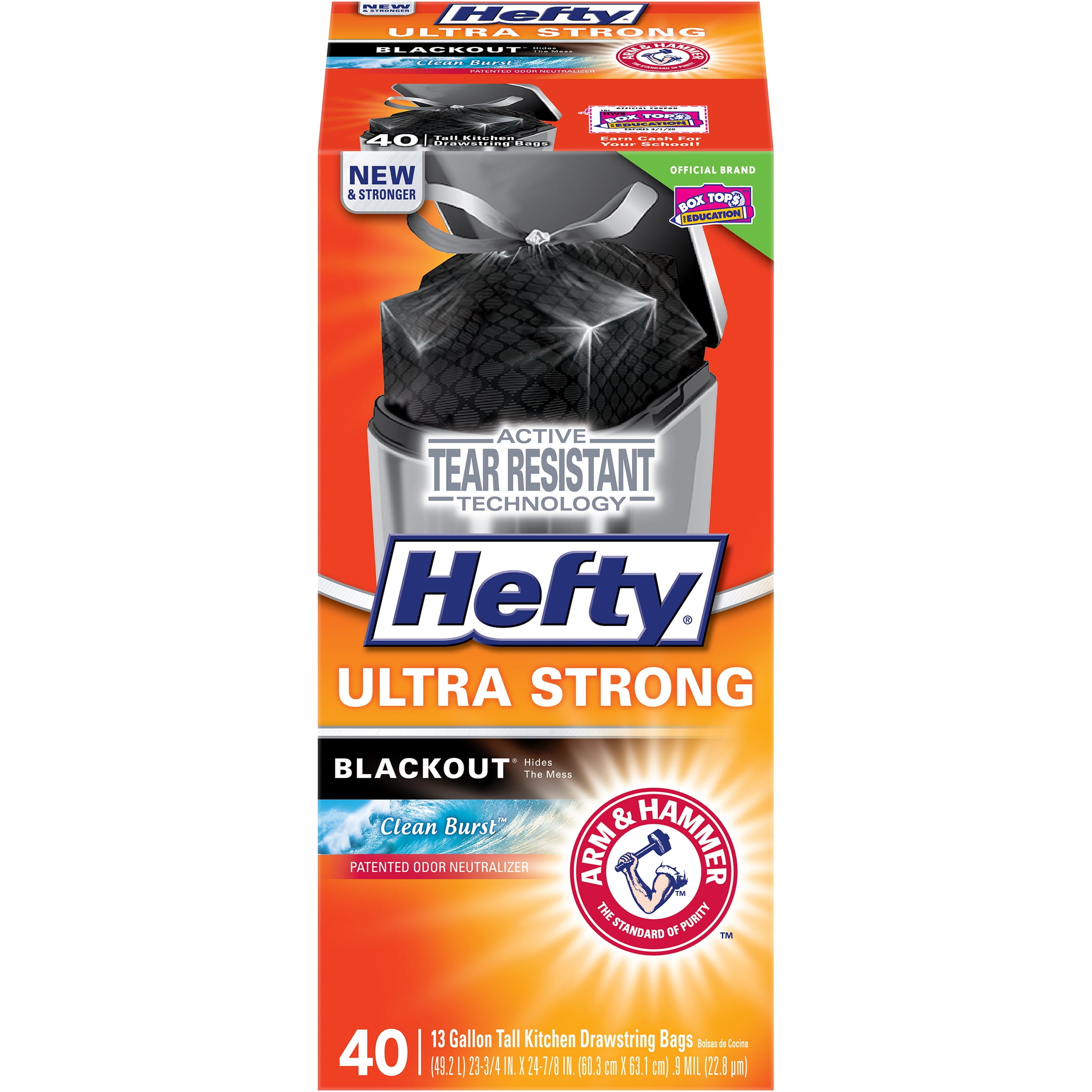 Hefty Ultra Strong Blackout Kitchen Trash Bags Clean Burst 13 Gallon Hefty Ultra Strong Blackout Kitchen Trash Bags Clean Burst 13 Gallon