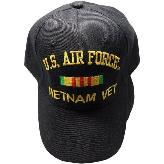 Black US Air Force Vietnam Veteran Hat Baseball Ball Cap Military Licensed
