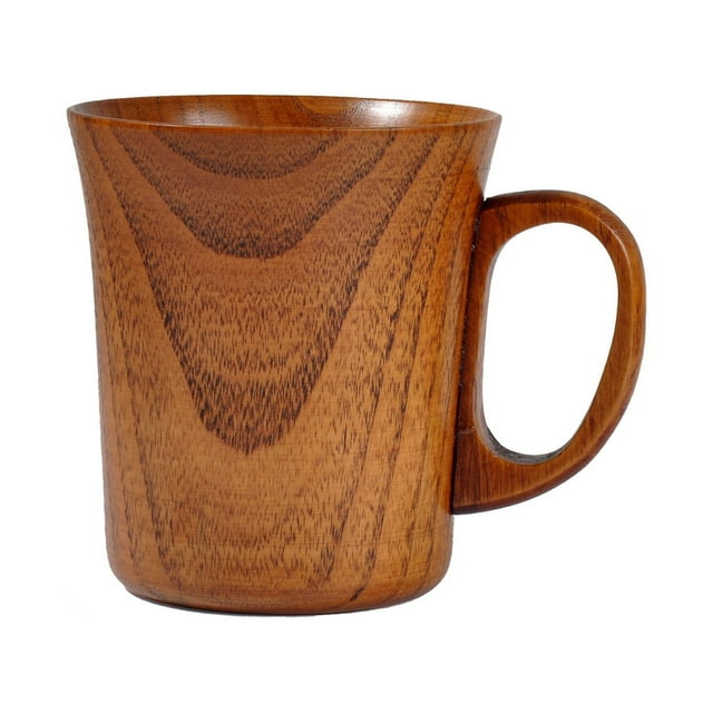 Taza de cerveza, leche, zumo, café, color té, madera natural, madera, hecha a mano, vaso y botella