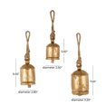 thumbnail image 3 of DecMode Tibetan Inspired Gold Metal Bell Decorative Cow Bells with Jute Hanging Rope, 3 Count, 3 of 9