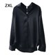 thumbnail image 1 of Blusa de mujer Camisa holgada de manga larga de satén Retro Girl Casual Top, Negro, XXL kenally AP001166-23B, 1 of 7