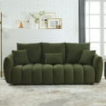 thumbnail image 2 of 82" Teddy Cloud Sofa Couch,  Comfy Deep Seat Modern Lounge Chair with 3 Back Pillows and 3 back Cushions,Upholstered 3-Seater Oversized Couch, Oversized Loveseat for Living Room Office, Green, 2 of 9
