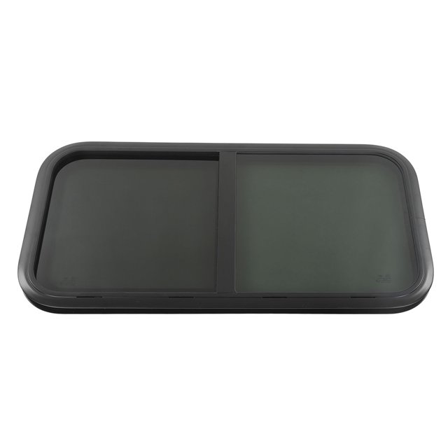 RV Sliding Rounded Window, , , , Black Aluminum Alloy Frame with Removable Screen, Enhance Brightness and Ventilation for Caravans Trailers