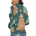 thumbnail image 3 of Ginger Christmas Tree Women's Turtleneck Sweater Long Sleeve Ribbed Fitted Turtle Neck Casual Fall Winter Collection Top S, 3 of 4