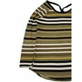 thumbnail image 2 of Womens Olive Green Black Stripes Long Sleeve Shirt Top Lightweight Sweater XL, 2 of 2