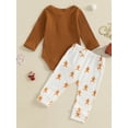 thumbnail image 6 of Baby Toddler 2 Piece Clothes Outfits 0 3 6 12 18 Months Long Sleeve Rompers and Christmas Print Elastic Pants Set for Infant, 6 of 9