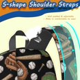 thumbnail image 5 of Baseballs Gloves Black Pattern 17" School Backpacks for Teens,Waterproof Oxford Fabric,S-Shape Padded Straps for School,Travel,Hiking,Camping, 5 of 6