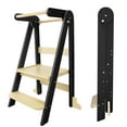 thumbnail image 1 of HARPPA Foldable Kitchen Step Stool for kids, Adjustable Height Toddler Standing Tower, Black, 1 of 6