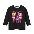 thumbnail image 5 of Auroural Girls Clothes Size 10 12 Girls Tops Size 10-12 Long Sleeve Graphic Children's Fashion Cute Playful Print 3/4 Sleeve Round Neck Tops/shirt Black, 5 of 5