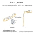 thumbnail image 6 of Rosec Jewels Lab Created Diamond Engagement Ring - Designer V Shape Ring - Authentically Ef-Vs Quality Certified, 18K Yellow Gold, US 8.00, 6 of 9