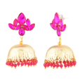 thumbnail image 5 of Efulgenz Indian Oxidized Jewellery Antique Jhumka Jhumki Floral Earrings with Ear Support Chain Hair Accessories for Women, 5 of 5