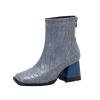 thumbnail image 1 of Wyzesi Snow Boots for Dogs with Straps Ladies Fashion Leather Back Zipper Square Toe High Heel Booties, 1 of 9
