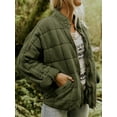 thumbnail image 2 of Chouyatou Women's Causal Lightweight Jacket Stand Collar Long Sleeve Zip Up Winter Coats, 2 of 4