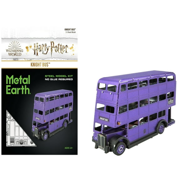 Model Kit Knight Bus Purple "Harry Potter and the Prisoner of Azkaban" (2004) (Moderate Difficulty) Steel Model by Metal Earth