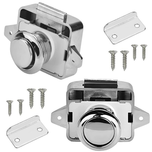Cerradura de Empuje WEIHJMXG 2 Piezas Metal para Muebles de Caravana