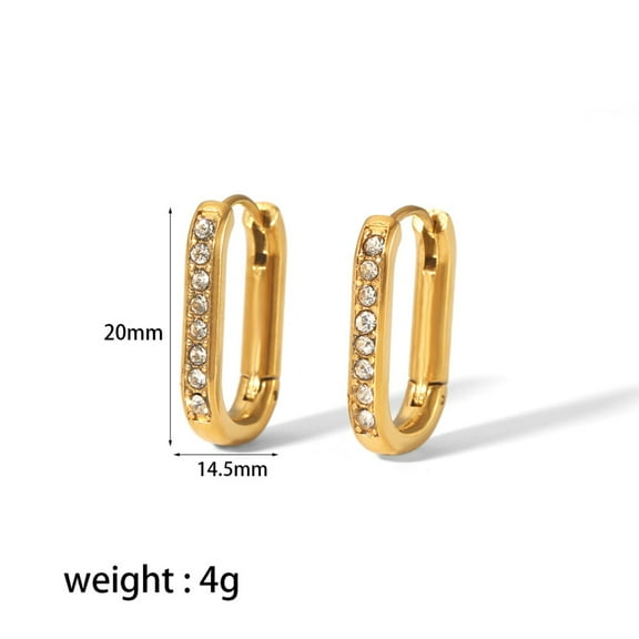 18K Karat Gold Plated Earrings for Women U-Earrings 18K Gold Stainless Steel Ear Buckles Jewelry for Her Birthday Gift