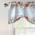 thumbnail image 5 of Colorful Shell Tie Up Valances Curtain, Adjustable Kitchen Ocean Coral Valances for Windows Decor, Rod Pocket Short Curtains Set for Bedroom/Bathroom, 60"x18", 5 of 9