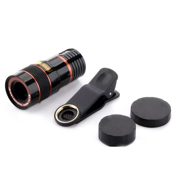 Kit de lentes para cámara de teléfono celular, telescopio monocular universal de 8 aumentos, lente con zoom móvil para la mayoría de teléfonos inteligentes