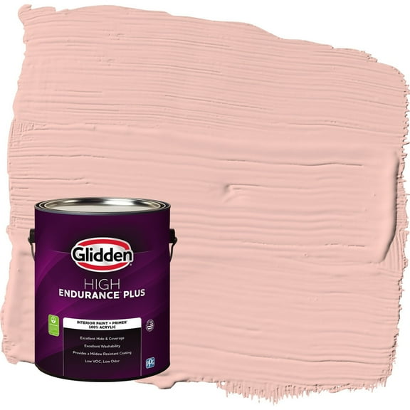 Glidden HEP Peach Ash / Orange Flat Interior Paint with Primer, 1 Gallon