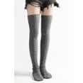 thumbnail image 4 of Women's Cable Knitted Thigh High Boot Socks Extra Long Winter Stockings Leg Warmers Socks Solid Color Over-the-Knee Socks Winter Leg Warmers Holiday Gift, 4 of 7