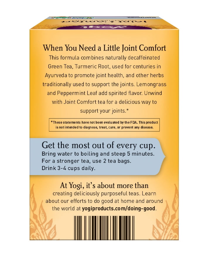 Yogi Tea Joint Comfort Tea Tea Bags 16 Ct 1 12 Oz Walmart Com