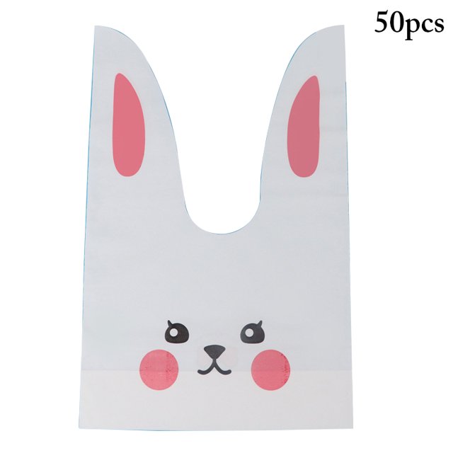 Coofit 50PCS Candy Bag Rabbit Ears Design Treat Bag Party Favor Bag for Cookies Candy