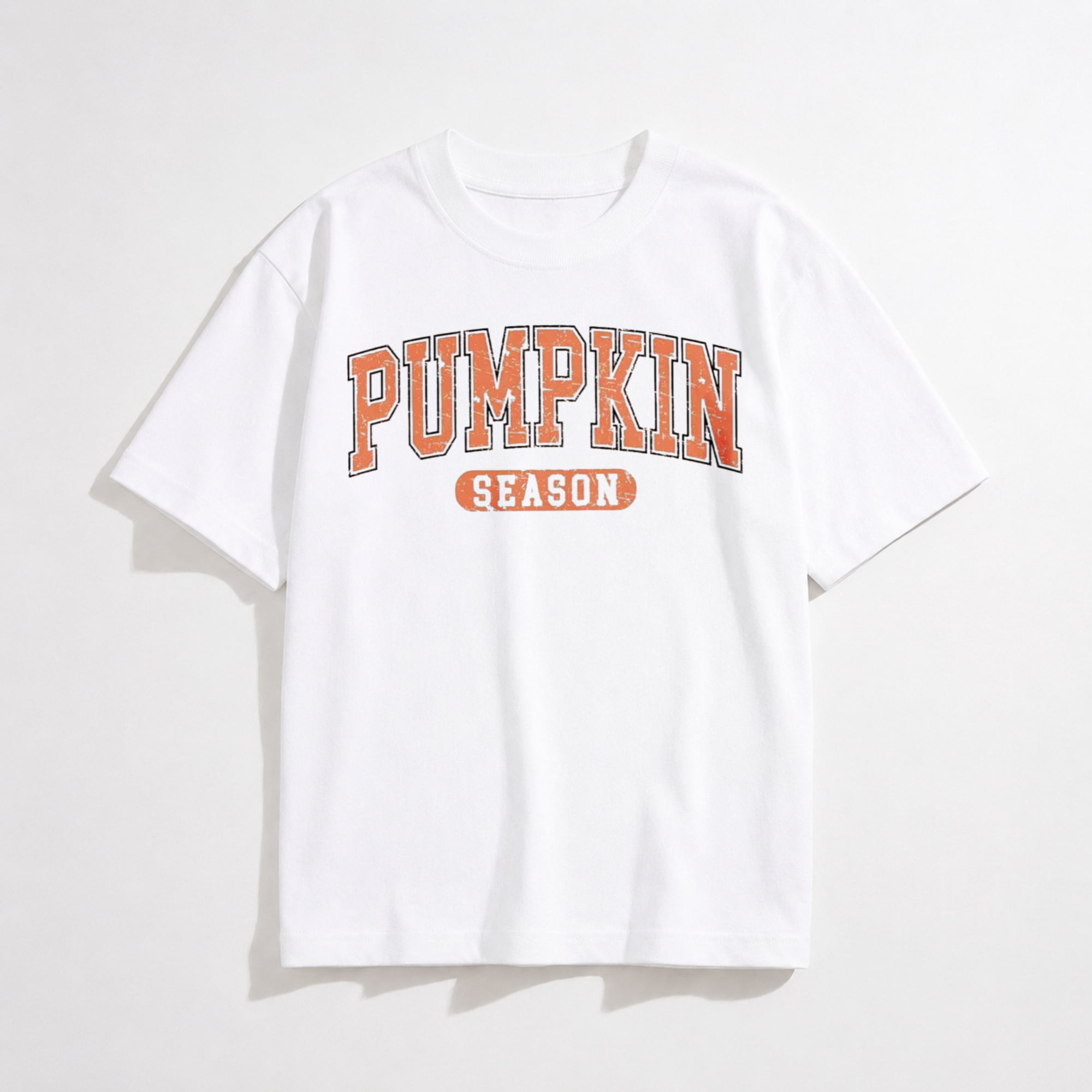 Women's Pumpkin Season Graphic T-Shirt, Vintage Fall Short Sleeve Casual Tee