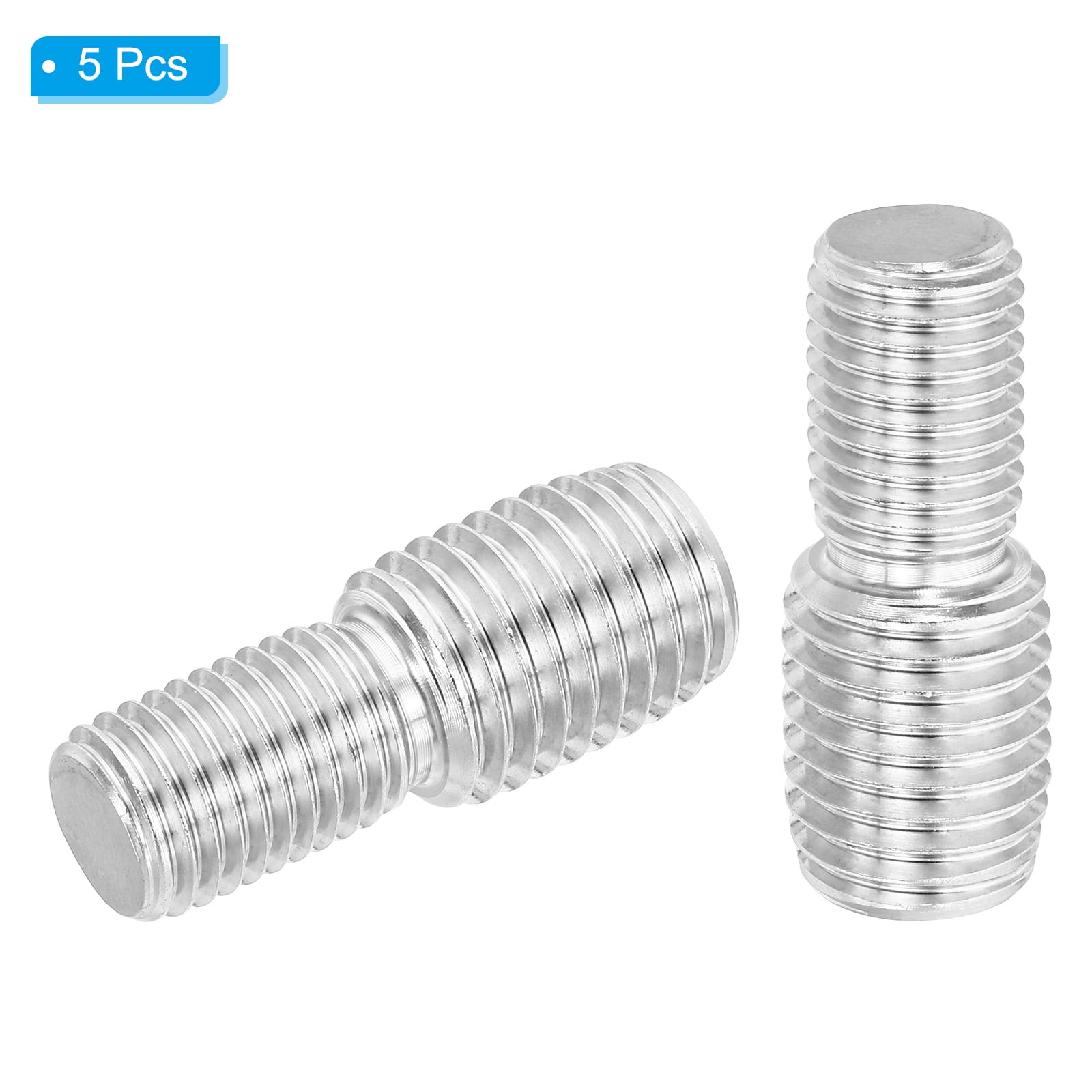 Uxcell M16*M20*50mm Double End Threaded Stud Screw Bolt, 5 Pack 304 Stainless