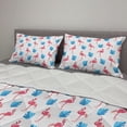 thumbnail image 2 of Tropical Comforter & Sham Bedding Set, Pink Flamingo Birds and Blue Palm Trees Pattern Exotic Hawaiian Nature, 3 pcs Duvet Set Microfiber Filling Quilt, 5 Sizes, Pink Blue and White, by Ambesonne, 2 of 4