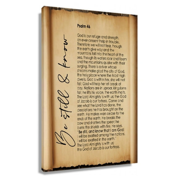 Psalm 46 Bible Verse Wall Art Vintage Scripture Posters Wall Hanging Decorations for Hallway Picture Prints Decorative Painting Living Room