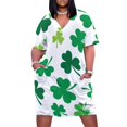 thumbnail image 1 of Shamrocks irlandés vestido holgado con bolsillos para mujer moda de verano diario, 1 of 6