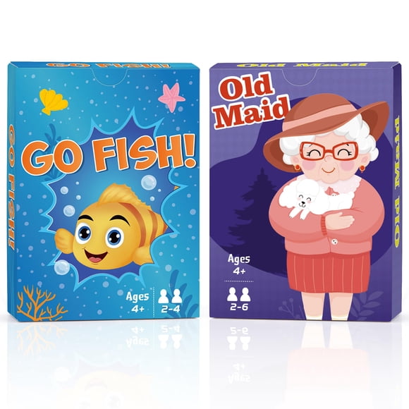 Juegos de cartas Go Fish and Old Maid Juego de cartas para niños de 4 a 8 años Divertidos juegos interactivos clásicos para niños pequeños Adultos Perfecto para rellenar regalos Juegos familiares Jueg